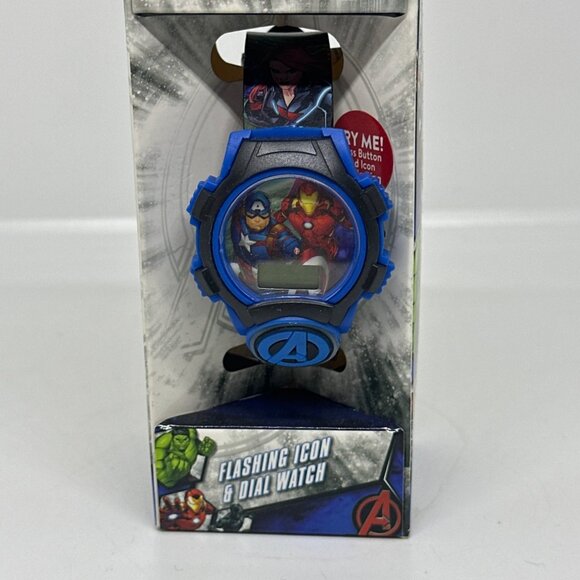 NWF Marvel Avengers Boys Flashing Icon & Dial Watch Digital (Need new Batteries) - Picture 3 of 5